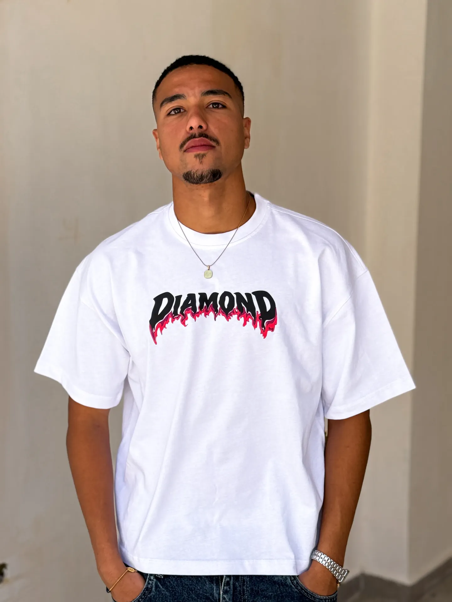 White Printed Boxy Fit T-Shirt